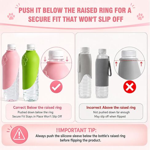 2PCS Portable Dog Water Bottle Attachment, Slip-On Pet Water Bowl, Dog Water Bottle Adapter for Standard Water Bottles Leak Proof Outdoor Pet Water Feeder Bowl(Green+Pink) in Kuwait