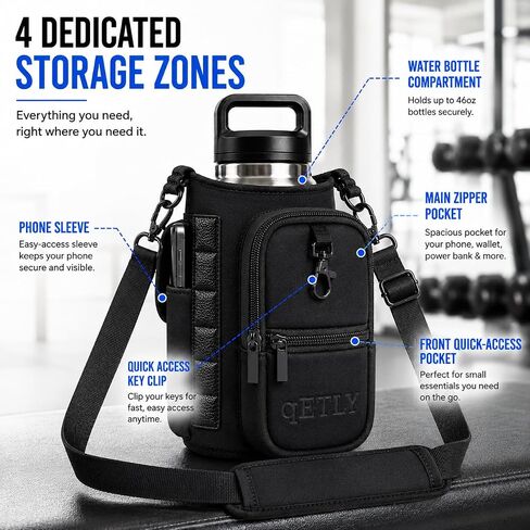 حقيبة الصالة الرياضية المغناطيسية وحامل زجاجة المياه، عقد مغناطيسي قوي، تخزين 4 مناطق، حقيبة حبال قابلة للتعديل لصالة الألعاب الرياضية والسفر in Kuwait