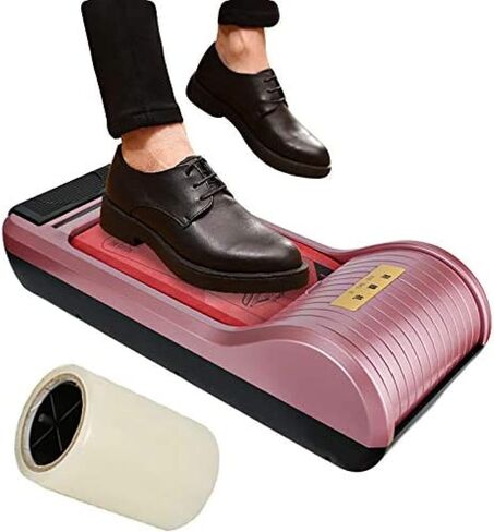 Shoe Cover Machine Automatic Film Covering Device,Automatic Shoe Cover Dispenser With 1 Rolls Membrane,Suitable For Homes, Amusement Parks,Rose gold in Kuwait