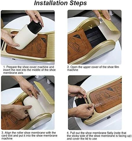 Shoe Cover Machine Automatic Film Covering Device,Automatic Shoe Cover Dispenser With 1 Rolls Membrane,Suitable For Homes, Amusement Parks,Rose gold in Kuwait