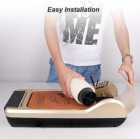 Shoe Cover Machine Automatic Film Covering Device,Automatic Shoe Cover Dispenser With 1 Rolls Membrane,Suitable For Homes, Amusement Parks,Rose gold in Kuwait