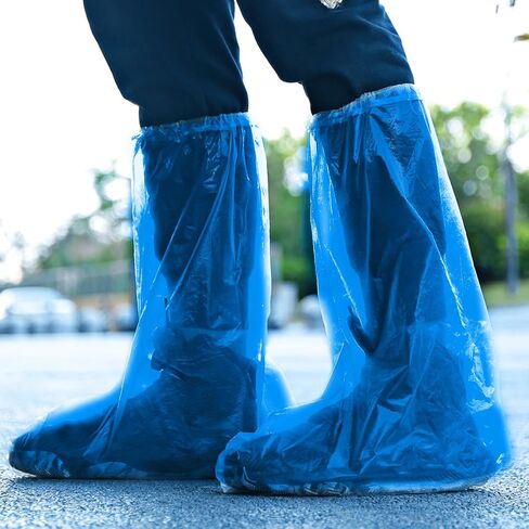 10pcs Shoes Covers Disposable Boot Covers High-top Foot Boot Protectors Water Resistant for Home Car Outdoor Activities in Saudi Arabia