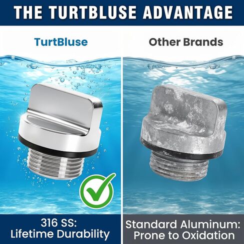 316 Stainless Vintage Crestliner Boat Floor Drain Plug,3/4"-14 NPT Vintage Crestliner Boat Accessories,Replacement In-Floor Drain Plug For Older Aluminum Crestliner boats Fishing Boats With washer in Kuwait