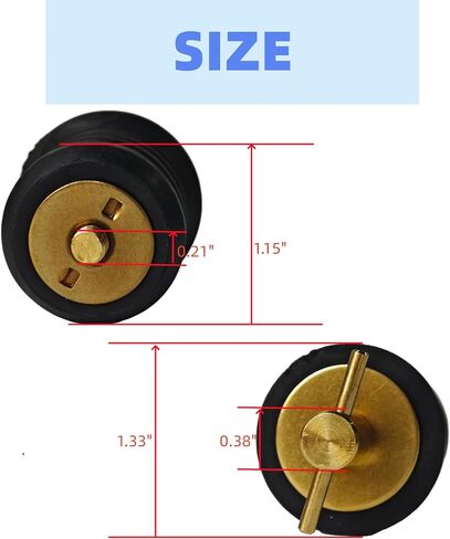 4 Pcs 1.25 Inch Boat Drain Plugs with T Handle, Twist-Turn Seal Design, Sturdy Rubber Plugs for 1-1/4 Inch Drains Locks (Brass) in Kuwait