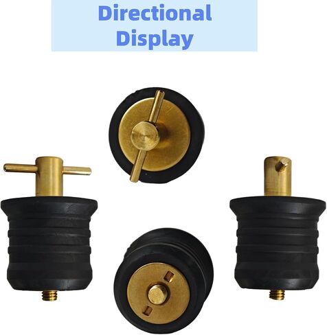 4 Pcs 1.25 Inch Boat Drain Plugs with T Handle, Twist-Turn Seal Design, Sturdy Rubber Plugs for 1-1/4 Inch Drains Locks (Brass) in Kuwait