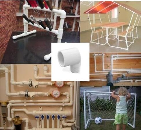 موصل أنبوب الكوع PVC 90 درجة - خيط أنبوب ذكر MIP × مقبس منزلق (مقبس 1-1/4 بوصة × 1-1/4 بوصة MNPT) in Kuwait
