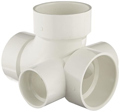 Spears P418 Series PVC DWV Pipe Fitting, Sanitary Tee, 3" x 3" x 3" x 2" x 2" Hub in Kuwait