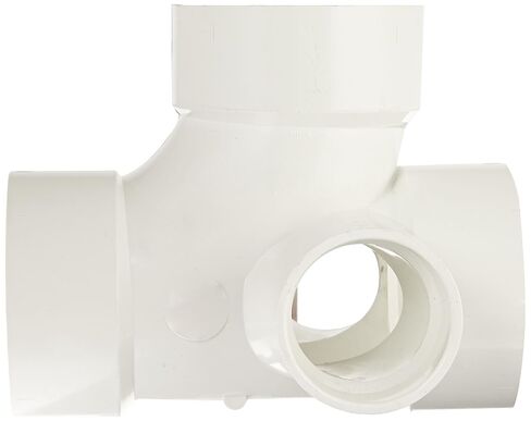 Spears P418 Series PVC DWV Pipe Fitting, Sanitary Tee, 3" x 3" x 3" x 2" x 2" Hub in Kuwait