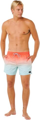 Rip Curl Men's Offset Fade 16 Inch Volley Shorts, Red in Kuwait