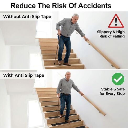 Black Anti Slip Tape 2 Inch x 33 Ft, Heavy Duty Non Skid Grip Tape for Stairs Outdoor Steps Ramps Decks, Waterproof Traction Tape for Indoor Bathroom Kitchen Garage Boat RV Safety in Kuwait