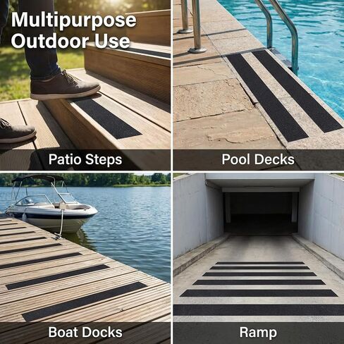 Black Anti Slip Tape 2 Inch x 33 Ft, Heavy Duty Non Skid Grip Tape for Stairs Outdoor Steps Ramps Decks, Waterproof Traction Tape for Indoor Bathroom Kitchen Garage Boat RV Safety in Kuwait