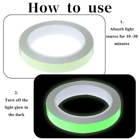 Glow in The Dark Tape High Visibility Glow Tape Fluorescent Luminous Reflective Tapes for Stage Stair Dark Areas Safety Marking, 33 Feet x 0.6 Inch in Kuwait