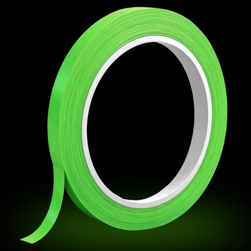 شريط QfwdfcTrenz يتوهج في الظلام، 0.5 بوصة × 40 قدم، شريط توهج لاصق عالي الالتصاق فلورسنت الظلام، ملصقات ديكورات ليلية لدرج الدرج، علامة خروج للدراجات in Kuwait