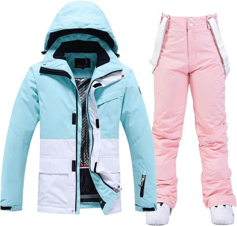 RUMITY Fashion Ski Suit Set for Men and Women's Lovers Ski Suit Set for Warm, Thick, Waterproof, and Cold Resistance(D,L) in Saudi Arabia