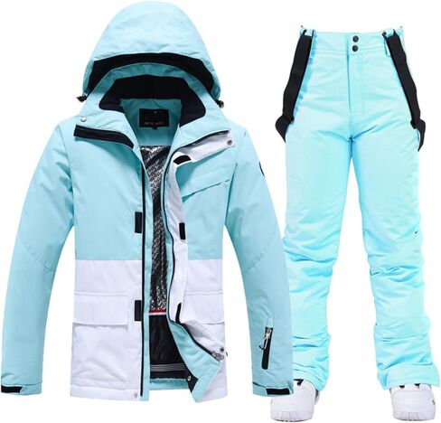 RUMITY Fashion Ski Suit Set for Men and Women's Lovers Ski Suit Set for Warm, Thick, Waterproof, and Cold Resistance(B,L) in Saudi Arabia