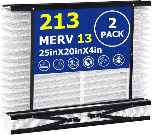 213 Replacement Filter Compatible with AprilAire Whole House Air Purifier 1210, 1620, 2210, 2216, 3210, 4200 Furnace Air Purifier, MERV 13 Filters, Size: 20x25x4, 2 Pack in Kuwait
