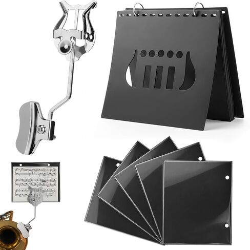 2 Pack Trombone Lyre Sheet Music Clip and Flip Folder with 10 windows and 2 holes Parade Band Sheet Music Stand 7.5 x 6 inches for Parades Practice and Performances in Kuwait