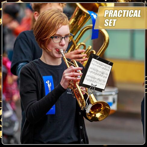 2 Pack Trombone Lyre Sheet Music Clip and Flip Folder with 10 windows and 2 holes Parade Band Sheet Music Stand 7.5 x 6 inches for Parades Practice and Performances in Kuwait