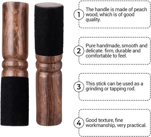 Tibetan Singing Bowl Mallet, Leather Wrapped Meditation Mallet Sound Bowl Stick Handcrafted Wooden Striker for singing sound bowls Meditation, Yoga, Relaxation in Kuwait