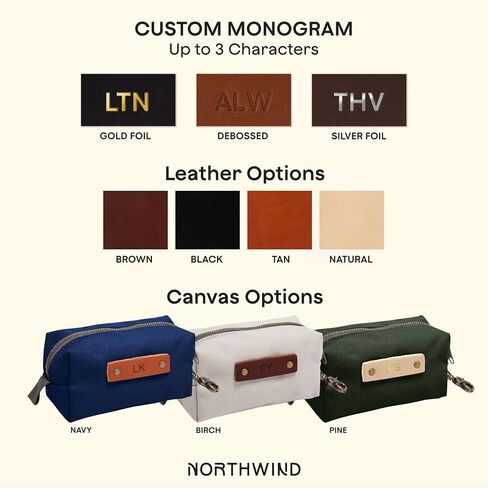 Northwind Personalized Golf Valuables Pouch – Made in USA - Custom Monogrammed Golf Accessory Pouch with Full-Grain Leather Patch, Accessory for Score Card, Golf Balls & Tees, Premium Gift for Golfers in Kuwait