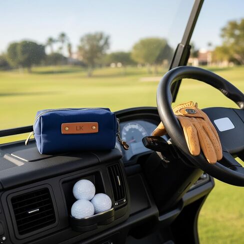 Northwind Personalized Golf Valuables Pouch – Made in USA - Custom Monogrammed Golf Accessory Pouch with Full-Grain Leather Patch, Accessory for Score Card, Golf Balls & Tees, Premium Gift for Golfers in Kuwait