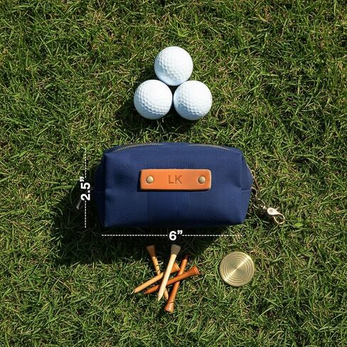 Northwind Personalized Golf Valuables Pouch – Made in USA - Custom Monogrammed Golf Accessory Pouch with Full-Grain Leather Patch, Accessory for Score Card, Golf Balls & Tees, Premium Gift for Golfers in Kuwait