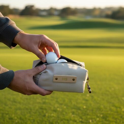 Northwind Personalized Golf Valuables Pouch – Made in USA - Custom Monogrammed Golf Accessory Pouch with Full-Grain Leather Patch, Accessory for Score Card, Golf Balls & Tees, Premium Gift for Golfers in Kuwait