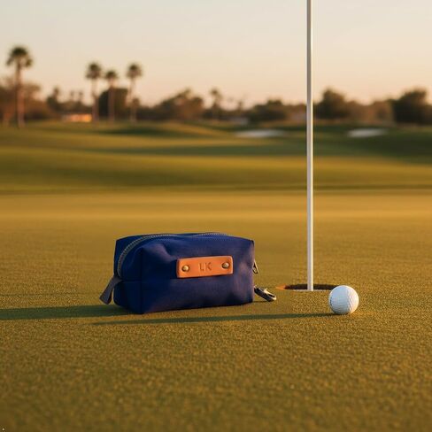 Northwind Personalized Golf Valuables Pouch – Made in USA - Custom Monogrammed Golf Accessory Pouch with Full-Grain Leather Patch, Accessory for Score Card, Golf Balls & Tees, Premium Gift for Golfers in Kuwait
