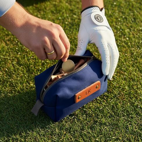Northwind Personalized Golf Valuables Pouch – Made in USA - Custom Monogrammed Golf Accessory Pouch with Full-Grain Leather Patch, Accessory for Score Card, Golf Balls & Tees, Premium Gift for Golfers in Kuwait