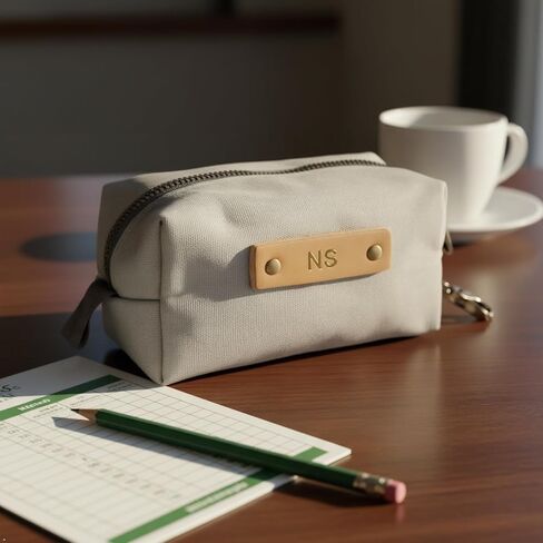 Northwind Personalized Golf Valuables Pouch – Made in USA - Custom Monogrammed Golf Accessory Pouch with Full-Grain Leather Patch, Accessory for Score Card, Golf Balls & Tees, Premium Gift for Golfers in Kuwait