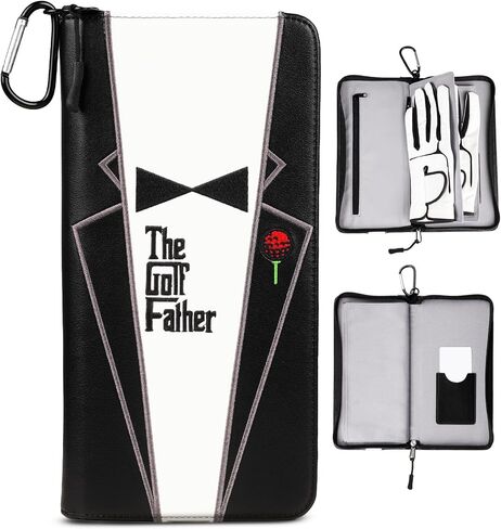 Big Teeth Golf Gloves Holder Case, The Golf Father Glove Pouch for Gloves Organizing and Carrying Essential Golf Accessories Gifts for Men Dad Father Zipper Closure in Kuwait