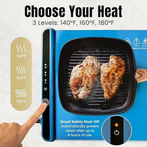 Food Warming Mat for Countertop – 26"x15" Electric Warming Mat for Food with 3 Heat Levels, Smart 4 Hours Auto Shut-Off, Compact Anti-Slip Silicone Roll-Up Warming Tray for Parties & Gatherings– Blue in Kuwait