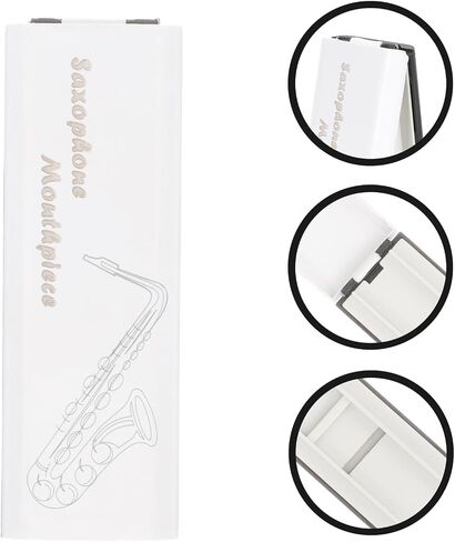 حافظة بلاستيكية محمولة من Oboe Reed مزودة بقاعدة سوداء وغطاء أبيض، وحامل فتحة واحدة لملحقات أدوات النفخ الخشبية وتخزين قصب الكلارينيت in Kuwait