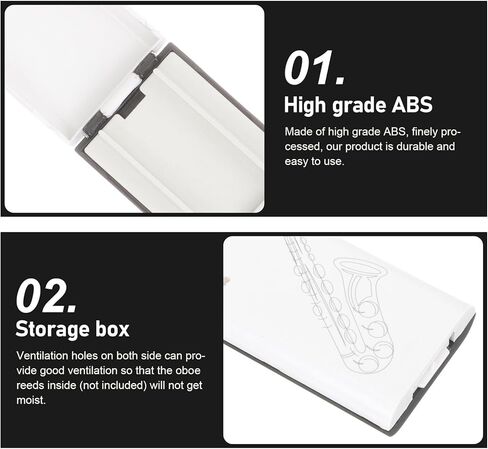 Portable Oboe Reed Carrying Case White Cover Black Base Compact Oboe Reed Storage Holder Woodwind Instrument Accessory for Musicians in Saudi Arabia