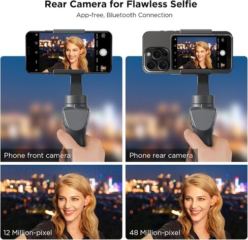 شاشة مراقبة سيلفي Vlog، شاشة كاميرا خلفية مغناطيسية 5 بوصة لهاتف iPhone مع جهاز تحكم عن بعد بلوتوث 4K 60 إطارًا في الثانية، شاشة خارجية محمولة لاسلكية للبث المباشر TikTok، متوافقة مع iPhone وAndroid in Kuwait