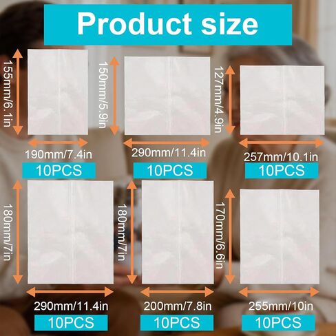 White Sublimation Shrink Film Wrap Sleeves 60PCS Heat Shrink Bags with 6 Sizes for Tumblers Cups Mugs Glasses Water Bottles DIY Sublimation Transfer Supplies in Kuwait