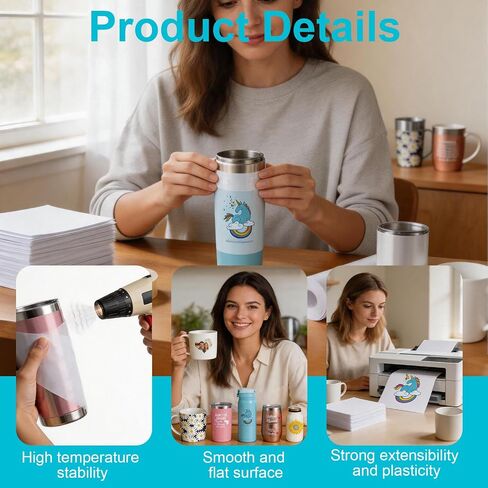 White Sublimation Shrink Film Wrap Sleeves 60PCS Heat Shrink Bags with 6 Sizes for Tumblers Cups Mugs Glasses Water Bottles DIY Sublimation Transfer Supplies in Kuwait