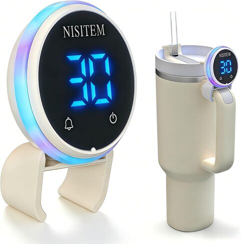 Drink Water Reminder for Stanley Cup 2.0 30oz 40oz – Water Bottle Reminder to Drink, Hydration Tracker Timer Clip, Smart Water Reminder Device, LED Beep Alert, USB-C Stanley Accessory in Kuwait
