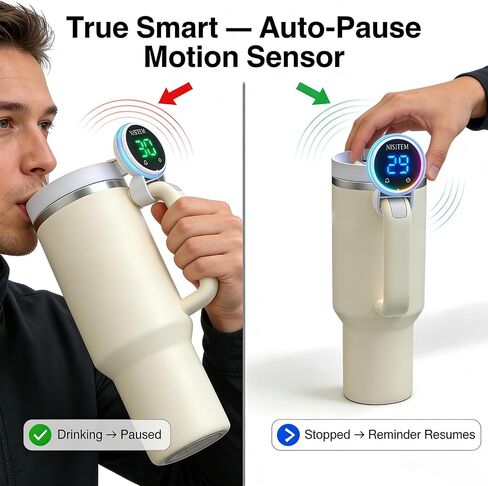 Drink Water Reminder for Stanley Cup 2.0 30oz 40oz – Water Bottle Reminder to Drink, Hydration Tracker Timer Clip, Smart Water Reminder Device, LED Beep Alert, USB-C Stanley Accessory in Kuwait