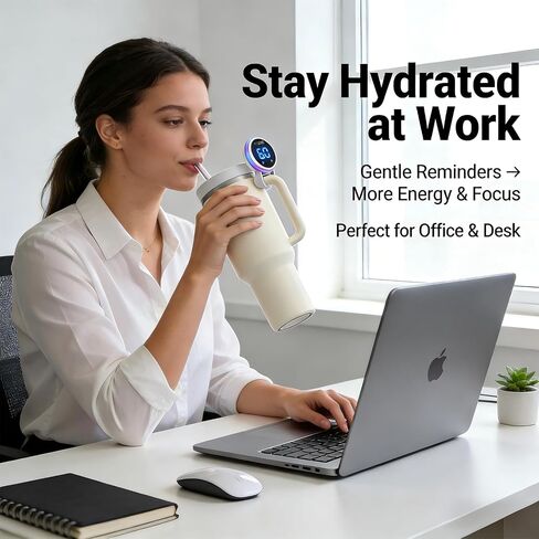 Drink Water Reminder for Stanley Cup 2.0 30oz 40oz – Water Bottle Reminder to Drink, Hydration Tracker Timer Clip, Smart Water Reminder Device, LED Beep Alert, USB-C Stanley Accessory in Kuwait