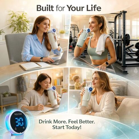 Drink Water Reminder for Stanley Cup 2.0 30oz 40oz – Water Bottle Reminder to Drink, Hydration Tracker Timer Clip, Smart Water Reminder Device, LED Beep Alert, USB-C Stanley Accessory in Kuwait