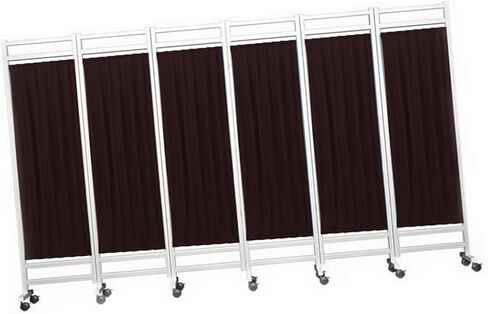 Foldable Medical Privacy Screen,Movable Partition Separator,Rolling Temporary Fence,for Therapy Centres First Aid Rooms(Black,180x50cm-5pcs) in Kuwait