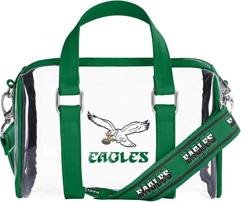 FOCO NFL Womens Nfl Team Logo Clear Mini Barrel Purse Crossbody Bag in Kuwait