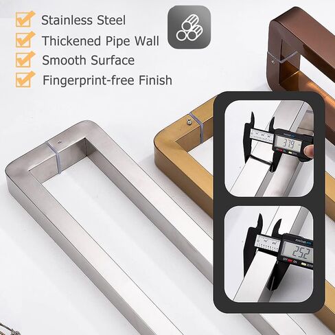 Pull Push Shower Kitchen Door Pulls Stainless Steel Push Pull Door Handle, Commercial Bars/Barn/Shower Glass Gate Pulls, Office Shop Entry/Garages Sheds Gates Push Pull Bar, Double Sided (C in Saudi Arabia