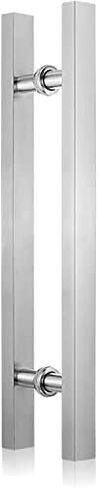 Door Pull Handle Barn Door Handle for Sliding Door, Modern Square H Shape Push Pull Door Handle (Back to Back Install), Commercial Hotel Hall Office Glass Door Handle er 120cm/47in (Sliver in Saudi Arabia