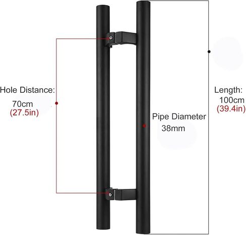 Matte Black Sliding Barn Door Handle Modern Steel Push/Pull for Shower Kitchen Office & Front Door Double Sided Commercial Door Hardware in Saudi Arabia
