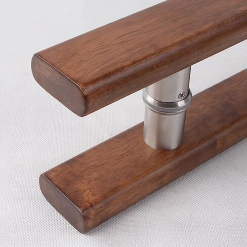 Brown Smooth Wood Commercial Door Pull Handle, Double-Sided Glass Door Handle for Bathroom & Store, 59" Sliding Barn Door Hardware, Durable & Stylish Design in Kuwait