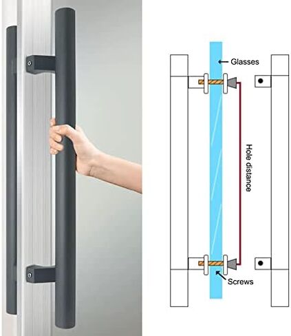 Modern Push Pull Door Handle Glass Barn Door Handles Entry Door Pull Handle for Office & Bathroom Easy InstallationSleek Design for Home & Commercial Use in Saudi Arabia