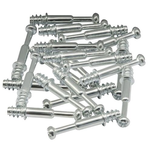 10Pcs M6 x35mm Furniture Connecting Fittings, Thread Bolts Dowels Cam Screws, Metal Dowel Fitting Fasteners for Cabinet Drawer/Wardrobe Furniture in Kuwait