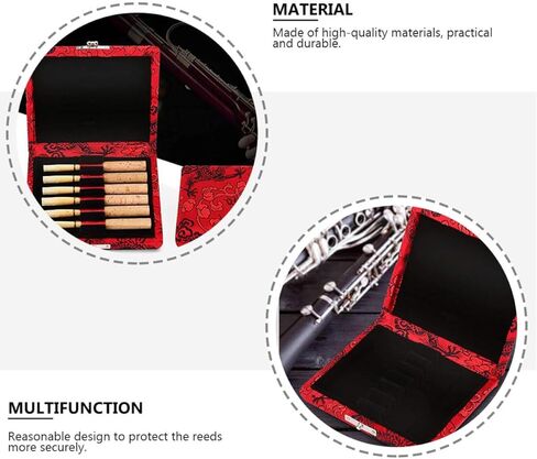 TOYANDONA 6pcs Red Silk Oboe Reed Case Reed Storage Box for Woodwind Instrument Accessories in Kuwait